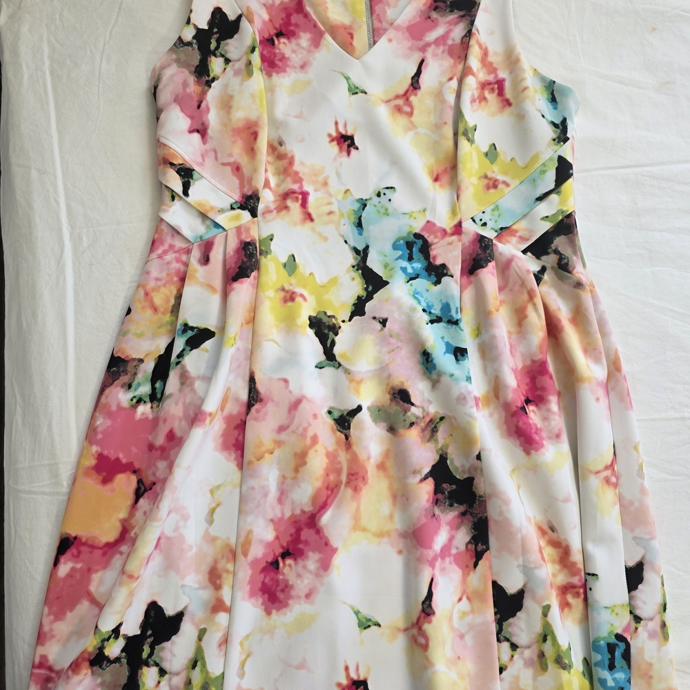 Worthington Floral Print Dress - Pink, Yellow, Peach